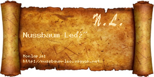 Nussbaum Leó névjegykártya